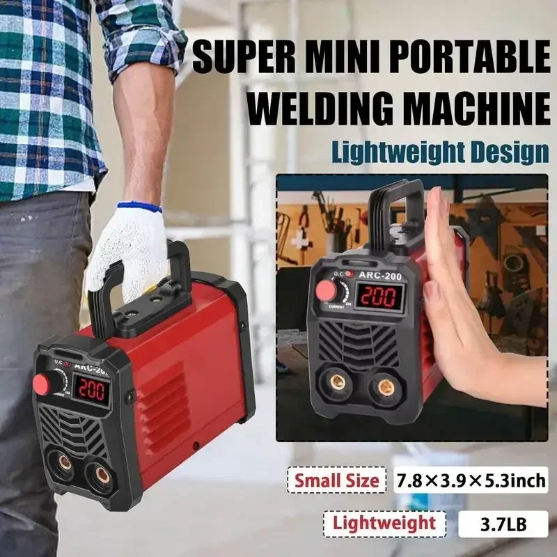 200Amp 20PCS Rods Stick Welder, MINI Portable Welding Machine, IGBT Inverter Welder Machine with Hot Start Arc Force Anti-Stick 3