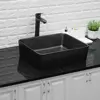 1 Pc Bathroom Container Sink Rectangular 19 "x15" Counter Over Black Ceramic Container Sink Art Basin 3