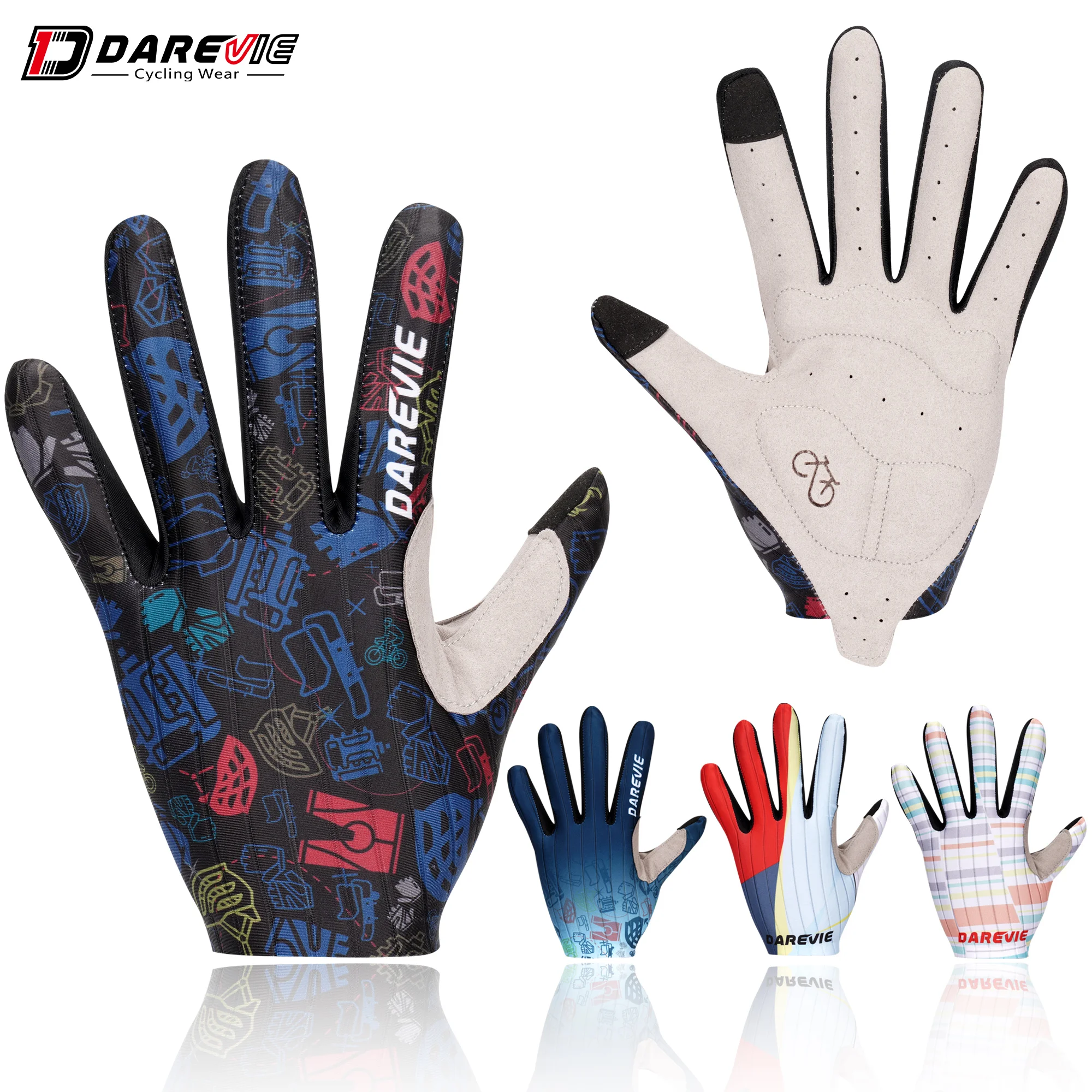 Cycling Gloves Sport Gloves DAREVIE Cycling Gloves Full Finger Breathable Man Women Touch Screen Shockproof Non-Slip Bike