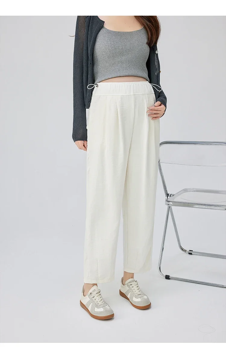 25SS Frühling Sommer Jugend Schwangerschaft Dünne Hosen Verstellbare Taille Lose Konische Gerade Hosen für Schwangere Frauen Mutterschaft Harem – Detail 23