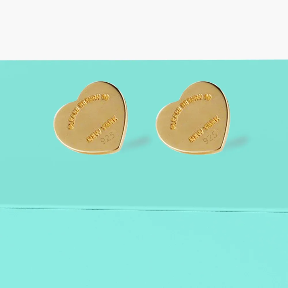 Elegant Electroplated Heart Earrings in Titanium Steel