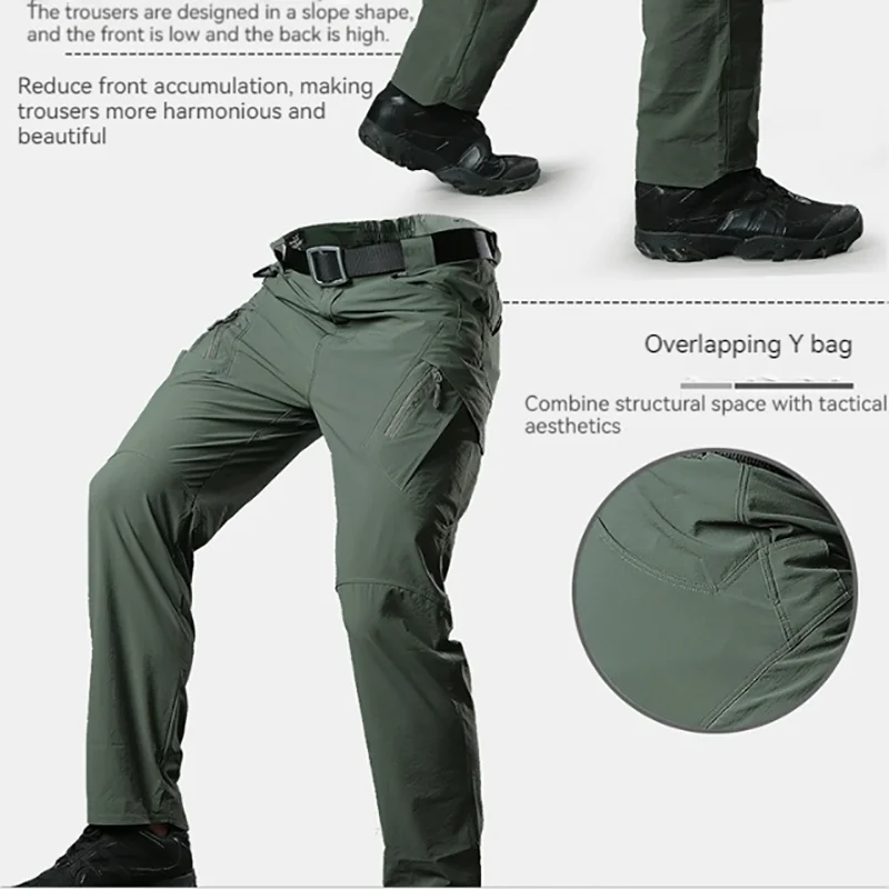 Checker Consul Tactical Long Men's Slim Fit Military Fan Outdoor Workwear Pants Straight Barrel Multiple Pockets hiking pants