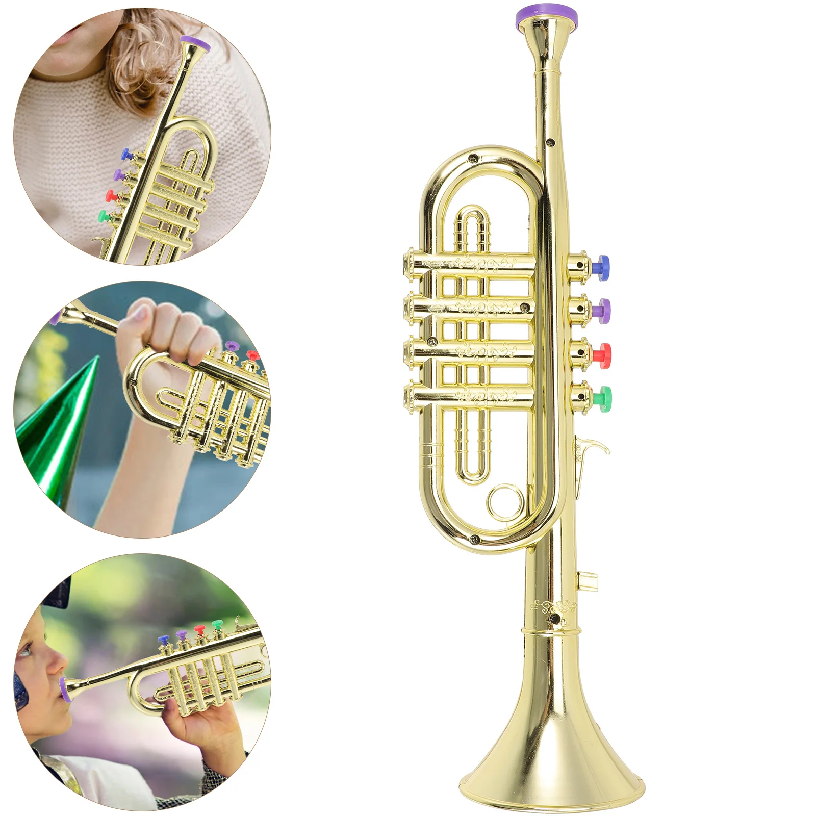 

Kid Stage Performance Prop Children Instrument Toy Plastic Trumpet Kids Educational Plaything