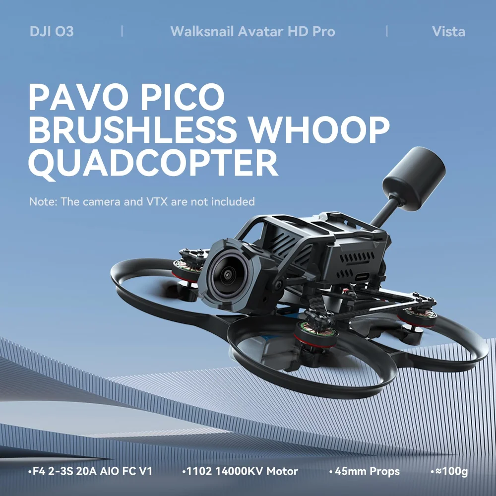 BETAFPV Pavo Pico 브러시리스 시네후프 쿼드콥터, DJI O3 에어 유닛 워크스네일 아바타 Caddx 비스타 키트 ELRS TBS용, 2S