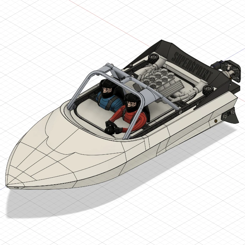 RC Super Sprint Jet Boat Mini Remote Control Boat Model Speedboat Toy Gift Mini Jet Boat Model DIY Handmade Ship Model 2