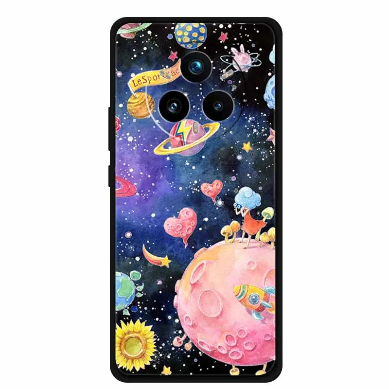 Sleek Black Silicone 3D Relief Phone Case - Cute and Soft Cover