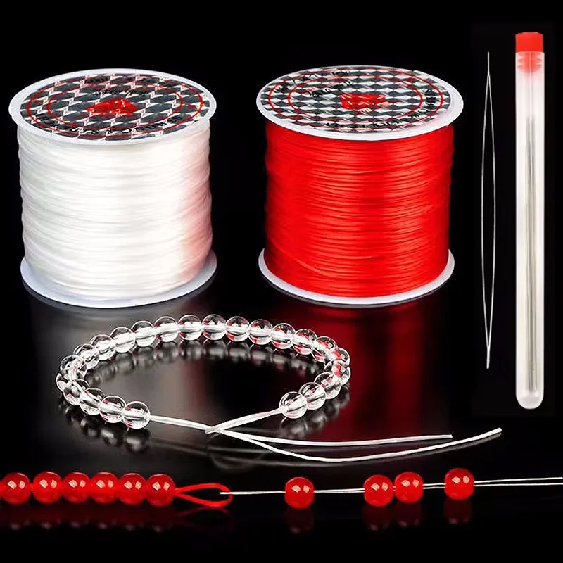 40M 0.7mm 쥬얼리 스레드 스트레치 탄성 비즈 쥬얼리에 대 한 코드 크리스탈 문자열 라인 스레드 구슬 팔찌 만들기 DIY 로프