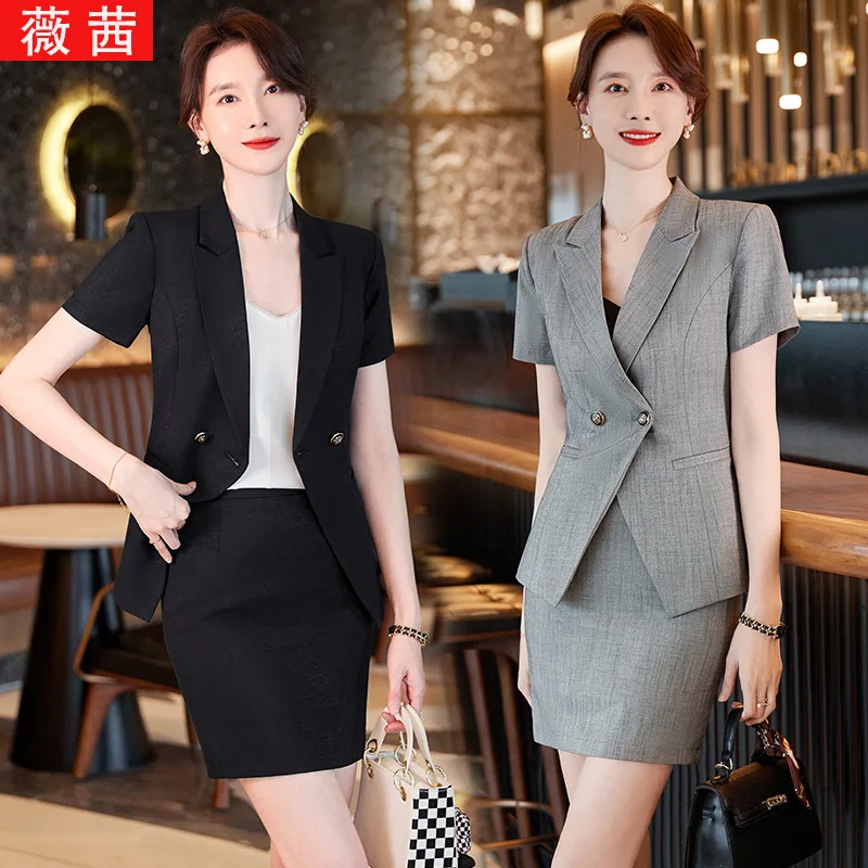 

Short Sleeve Suit Suit Female 2023 New Summer Business Attire Business Formal Wear White Collar Interview Hotel Work Clothes