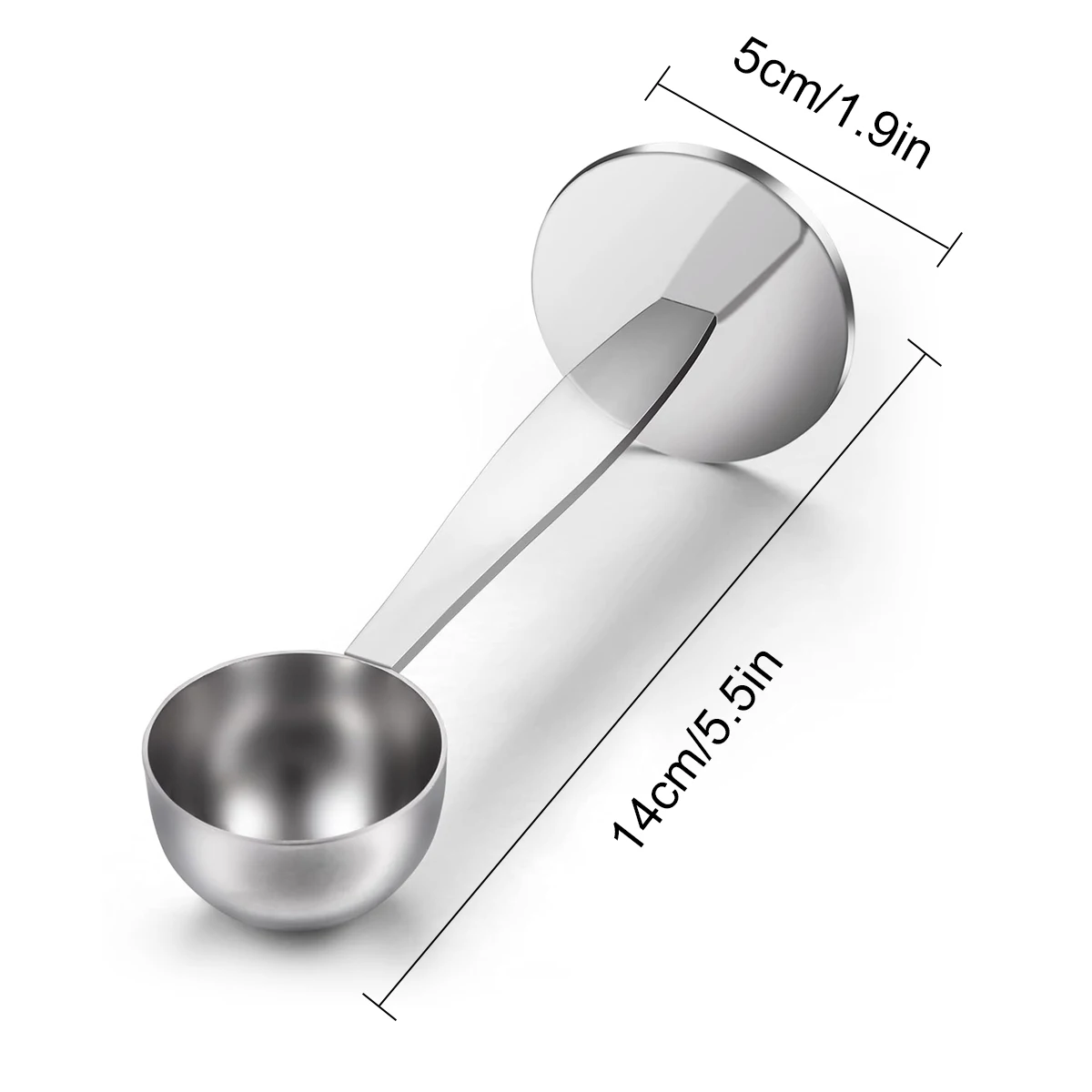 Cucchiaio dosatore per caffè in acciaio inox, a doppia funzione, cucchiaio dosatore per caffè macinato, cucchiaio dosatore per caffè