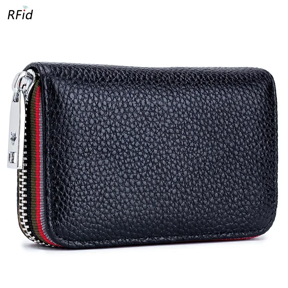 New Organ Card Bag for Men and Women RFID Genuine Leather Card Wallet Unisex Credit Holder ID Holder Coin Purse Coin Pouch