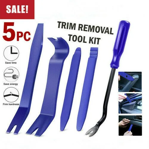 

5Pcs Car Removal Tool Kit Audio Disassembly Tool Plastic Pry Bar Door Panel Disassembly Pry Panel Interior Clip Rocker Crowbar