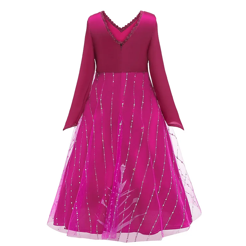 Sequin Elsa Cosplay Costumes Girls Dress Party Princess Dress Kids Halloween Carnival Elegant Vestido Children Dresses 3-12 Yrs