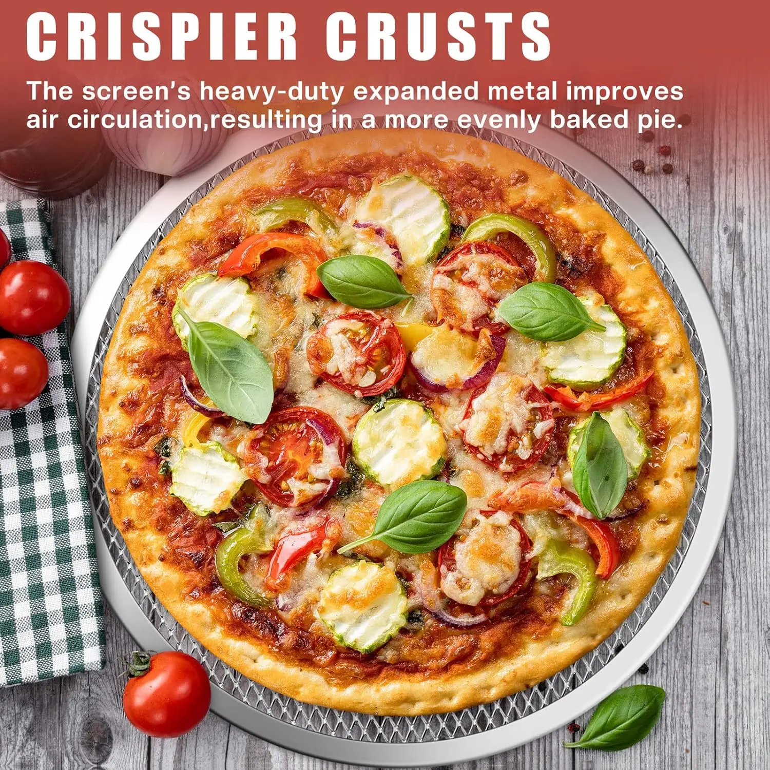 6-12Inch Round Seamless Aluminum Pizza Screen Baking Tray Metal Net Bakeware Non-stick Baking Tray DIY Pizza Tools for Oven