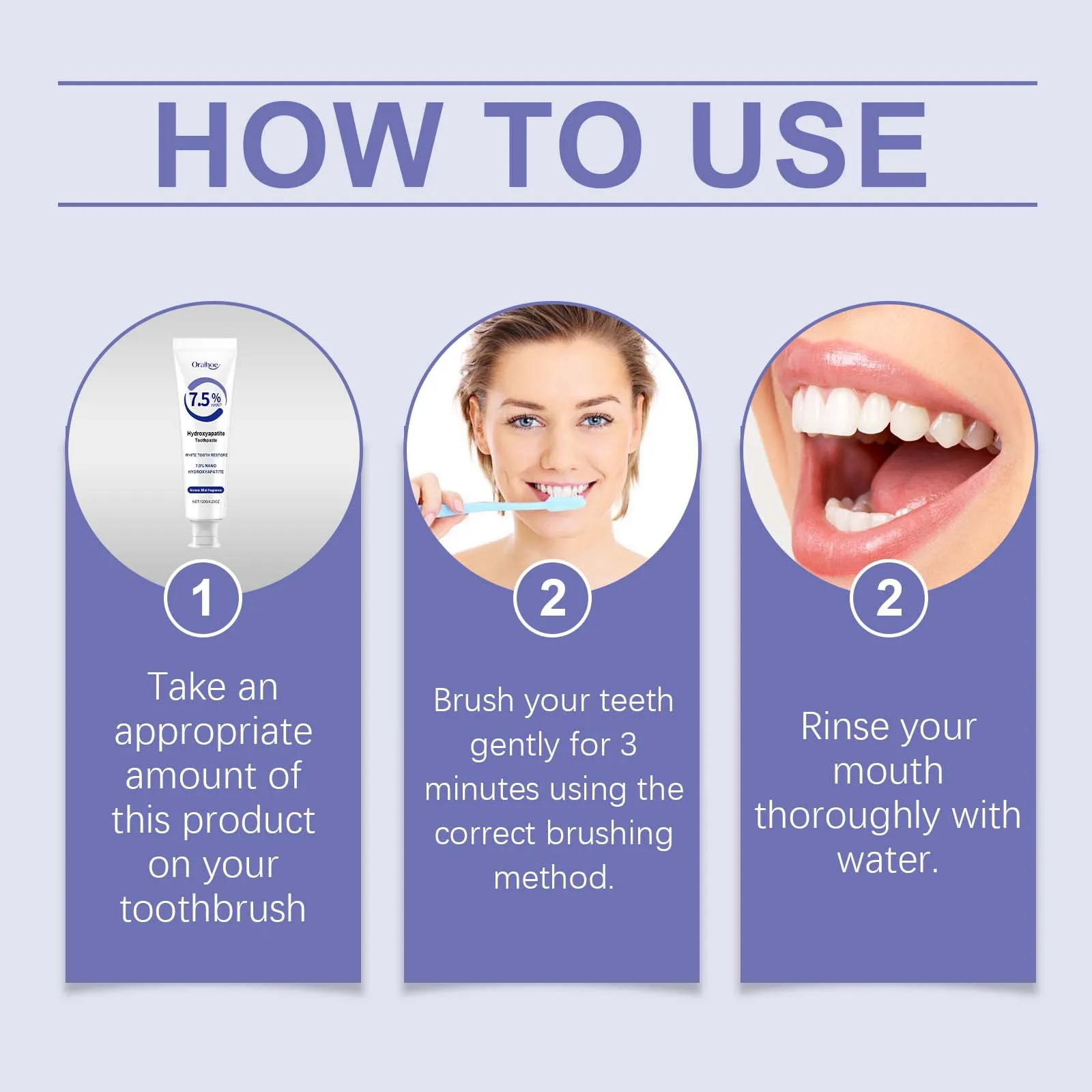 Hydroxyapatite Toothpaste Plaque Stain Removal Breath Refreshing Whitening Tooth Cleaning Brightening Dental Oral Hygiene Care