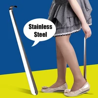Metal Long Handle Shoe Horn 42cm Shoehorn Helper for Boots Flexible Lifter Spoon Shoe Accessories Professional Aid Tool 1