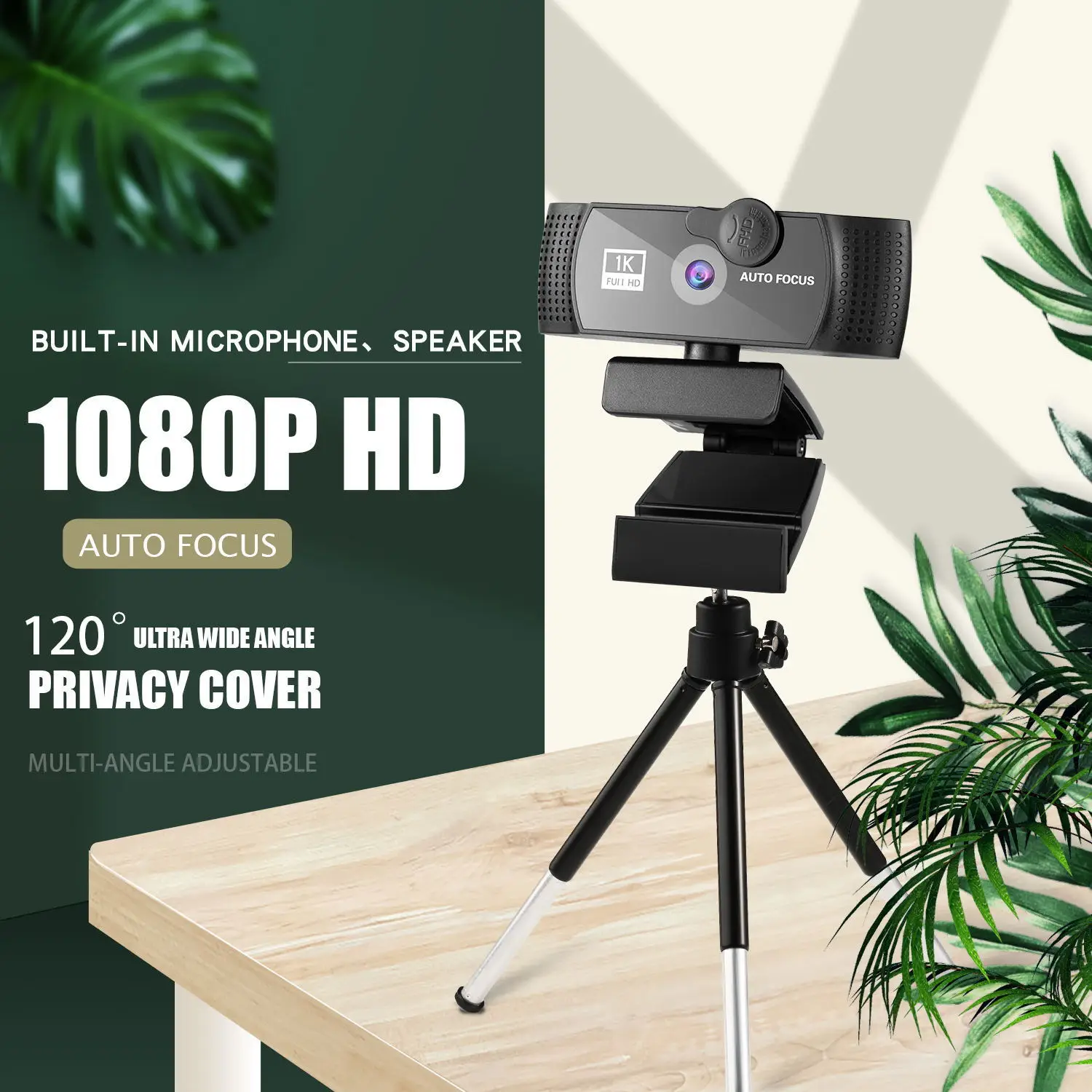 HD 1080P Beauty Webcam 2K 4K Autofocus Streaming Web Camera Living Stream Camera With Micsandamp Privacy Cover for Tiktok YouTube photo