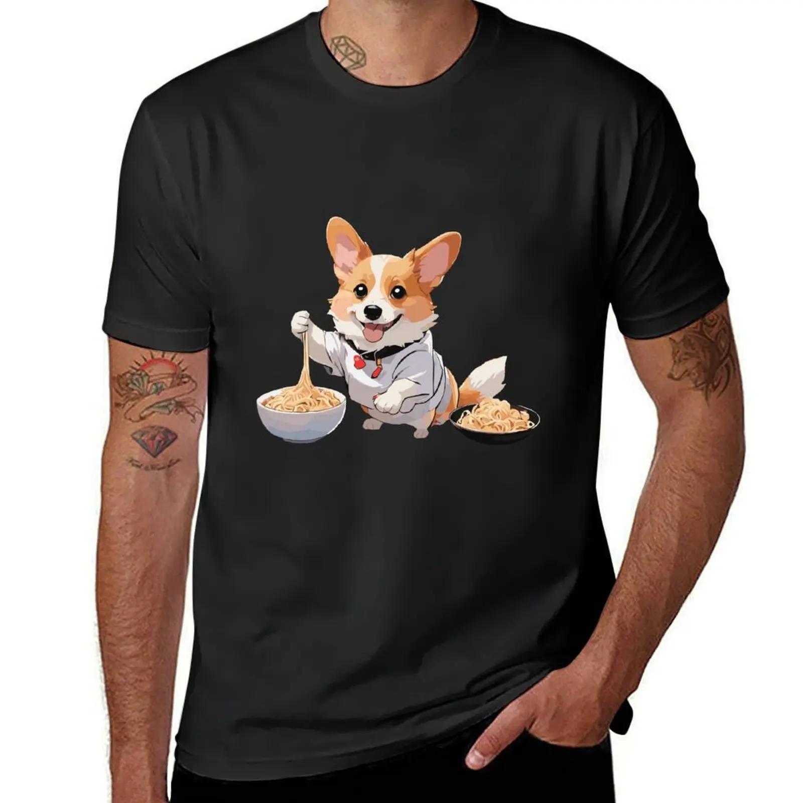 

Corgi eating ramen #61 T-shirt anime sublime boys animal print new edition mens graphic t-shirts funny