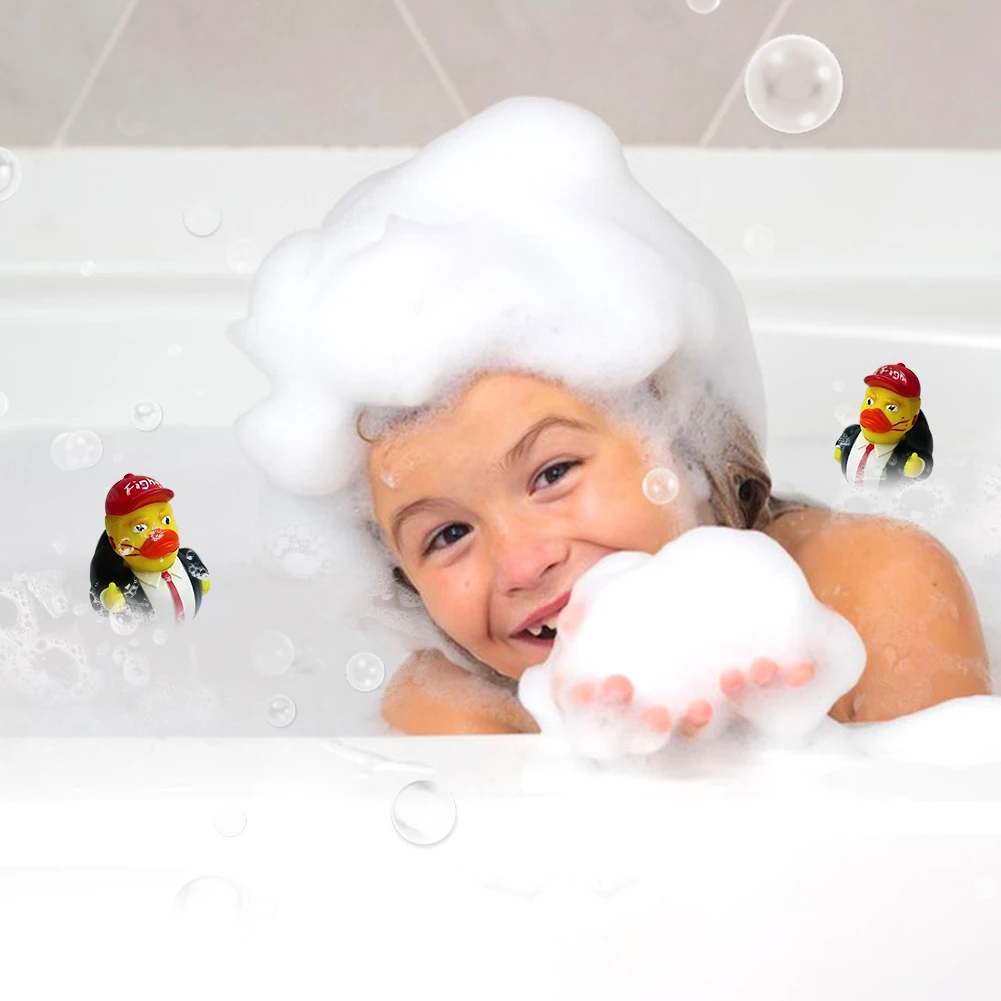 5/1pcs Trump Rubber Duck Baby Bath Toys Trump Merchandise Rubber Duckies Funny Duck Toy for Kids Gift Baby Showers Bath Time 5