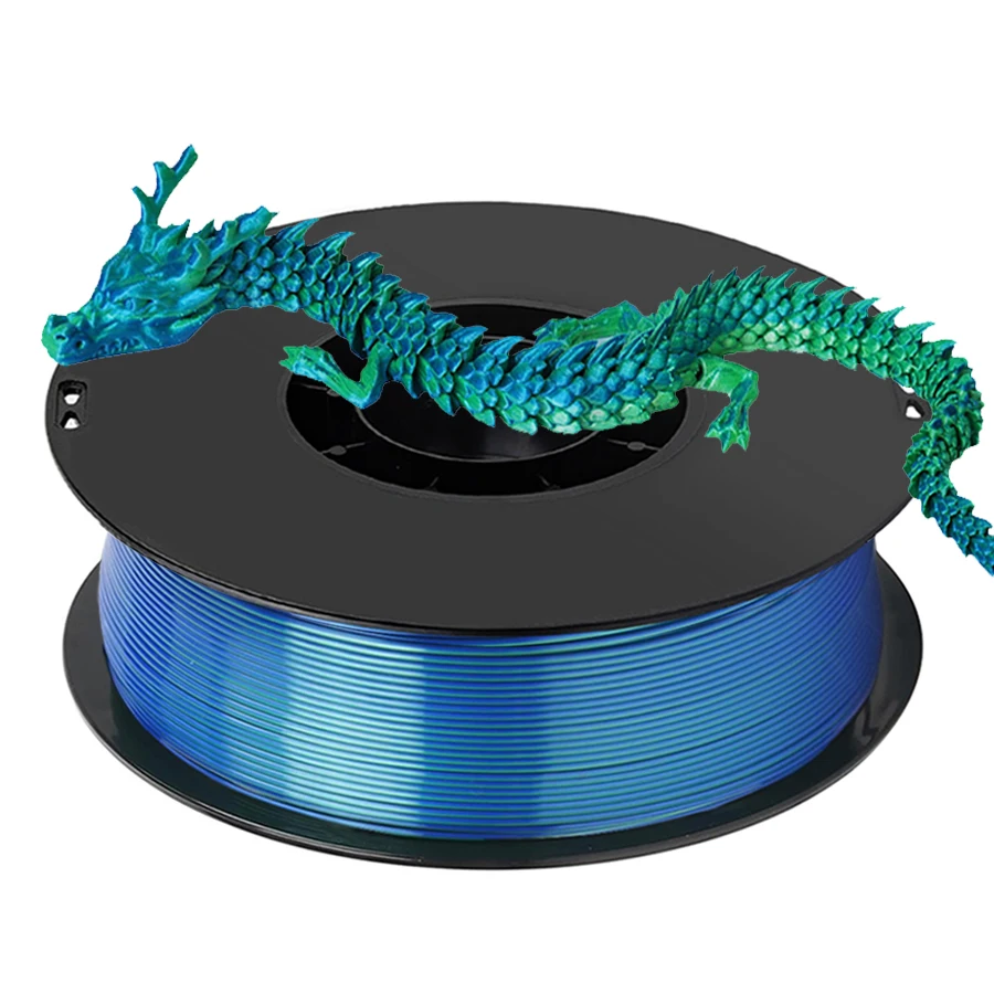 3D Printer PLA Filament Silk 1.75mm blue red Two Color 250g 3D Printing Material Magic Dual Color Black Red Sublimation Duotone