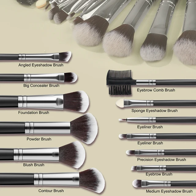 Makeup Brushes and Sponges Set, Soft Fluffy Makeup Brushes Set Eye Shadow Foundation Cosmetic Powder Blush Blending Beauty Tool