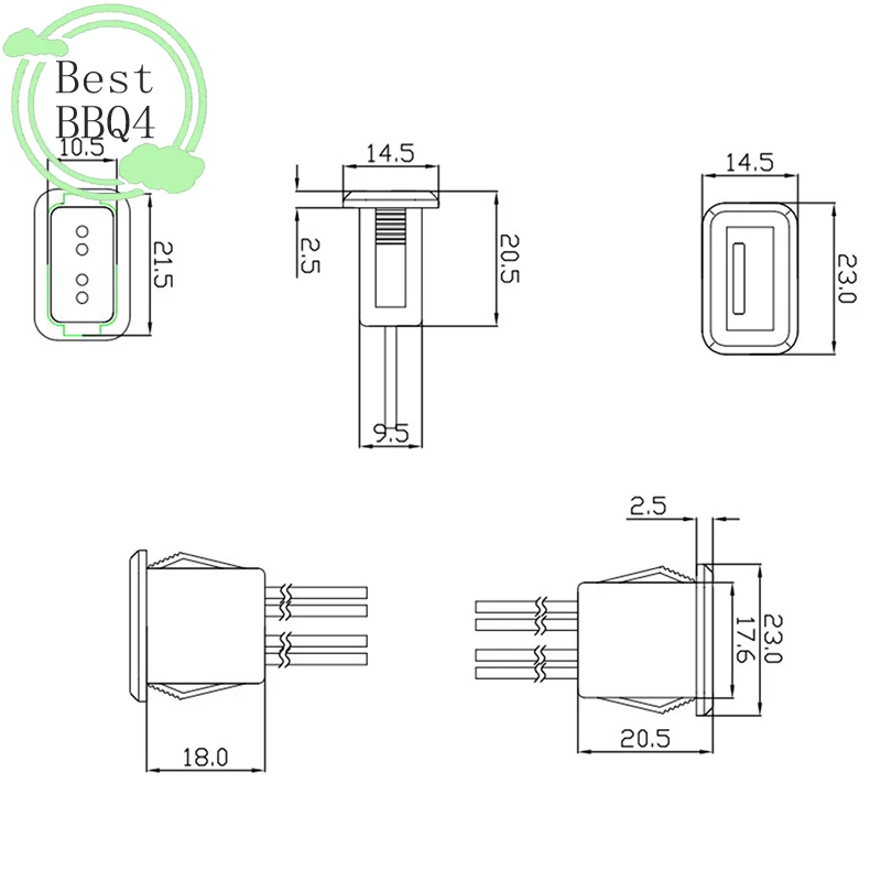 1Pcs USB 2.0 여성용 전원 잭 USB2.0 충전 포트 커넥터(케이블 포함) USB 충전기 소켓 도매(1BBQ4)