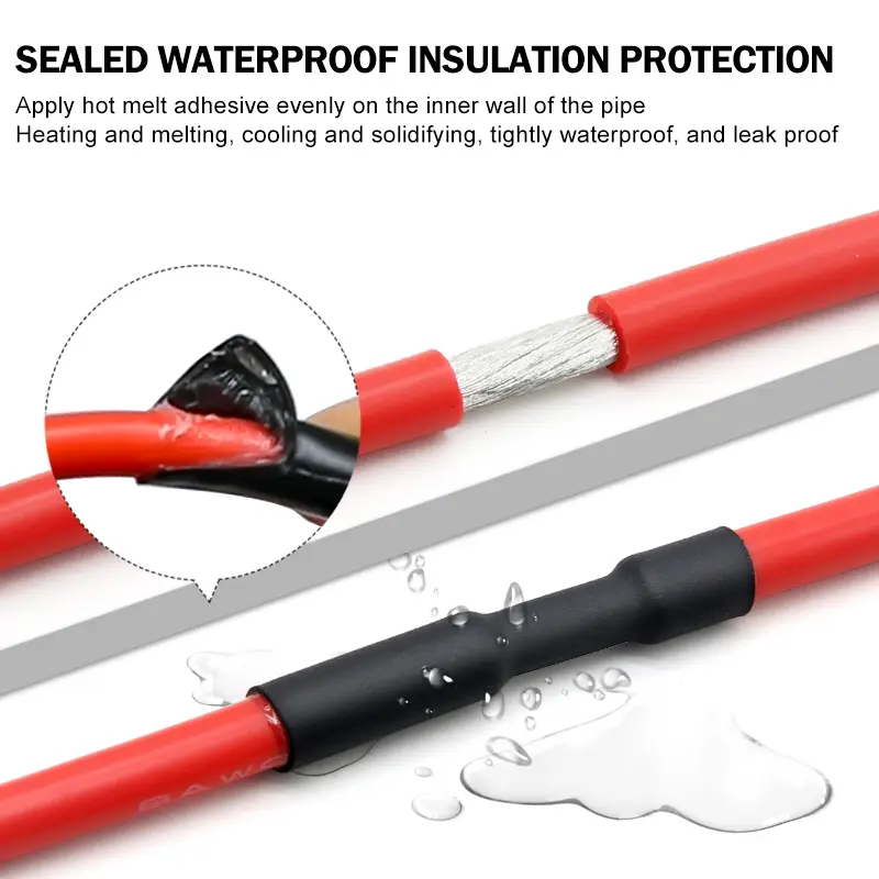 Red Black 3:1 Dual Wall With Glue Heat Shrink Tube 1.6 ~ 50mm Polyolefin Shrinkable Tubing Adhesive Lined Insulated Cable Sleeve - Image 3
