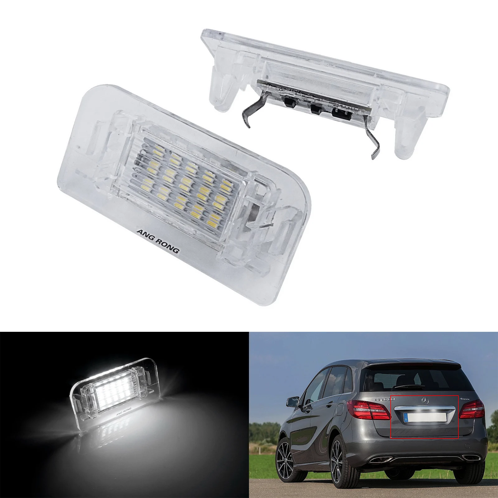 Белые светодиодные лампы для номерного знака Mercedes B-Class W246 W242 11-19