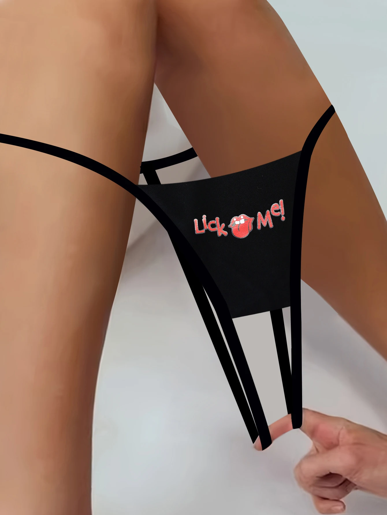 Sexy Open Crotch Thongs with Lick Me Prints G-String Seamless Erotic Letter Underwears for Women Panties Varsbaby seamless panties,female underwear,women panties,womens underwear