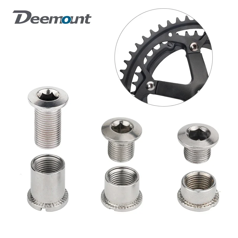 Deemount M8 Threaded Bolts for Single Double Triple Bicycle Chainring 6.5/8.5mm Height MTB Road Crankset Fixing Nuts bike crank bolt