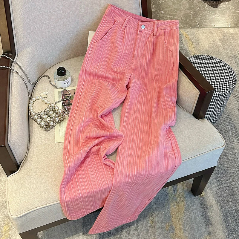 

High Waist Wide Leg Pants 2023 Autumn Fashion Loose Straight Jeans For Women Casual Denim Long Pants Trousers Female