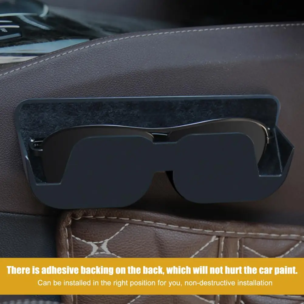 Porte-lunettes de voiture, étui à lunettes de soleil de voiture support de  rangement auto-adhésif avec rembourrage en feutre pour lunettes dans la  voiture