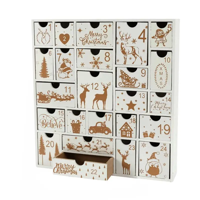 

Christmas 2022 Advent Calendar Wood Home Decor Christmas Party Advent Calendar 24 Days Count Down Wooden Seasonal Decor For Home