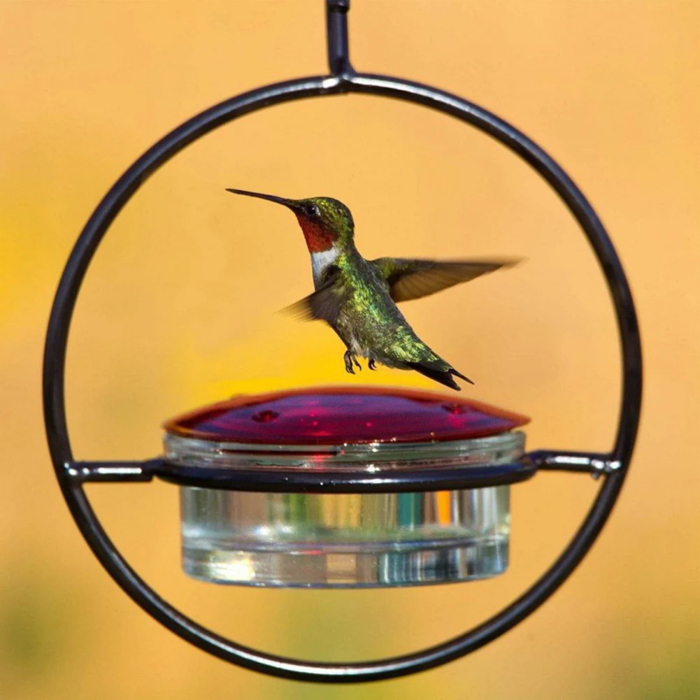 

Hanging Metal Hummingbirds Water Feeder Practical Portable Birds Feeding Supplies For Deck