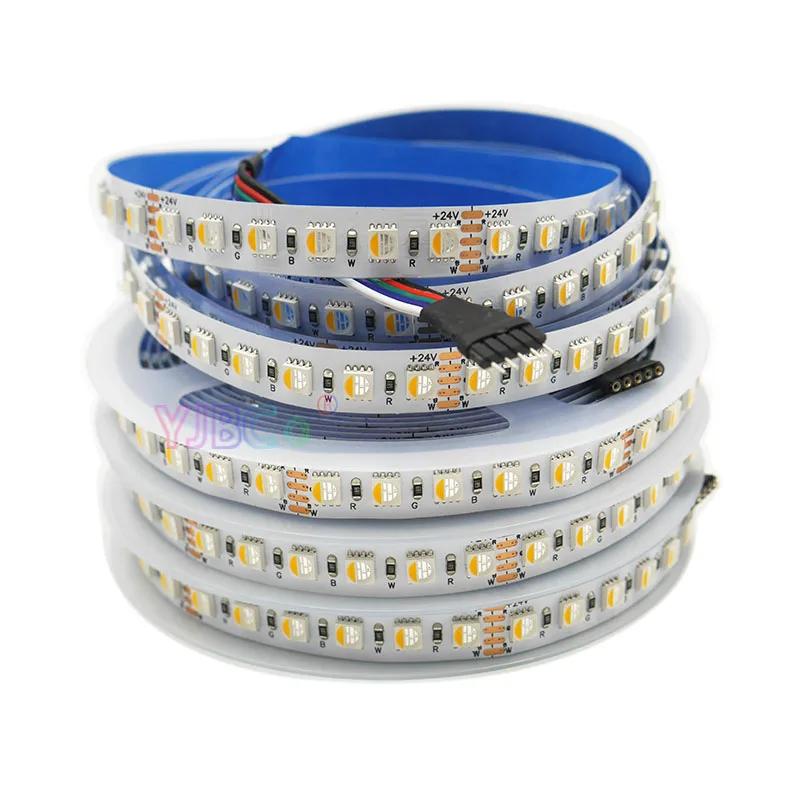 High brightness 5M RGBW/RGBWW 4 color in 1 LED Strip 60/84/96leds/m 5050 SMD Lights Tape IP30/65/67 12V/24V DC flexible Lamp Bar 5m rgb cct 5 color in 1 led strip tape smd 5050 60leds m 96leds m 12v 24v ribbon rgbww lamp bar rgbcw rgbwc flexible light tape
