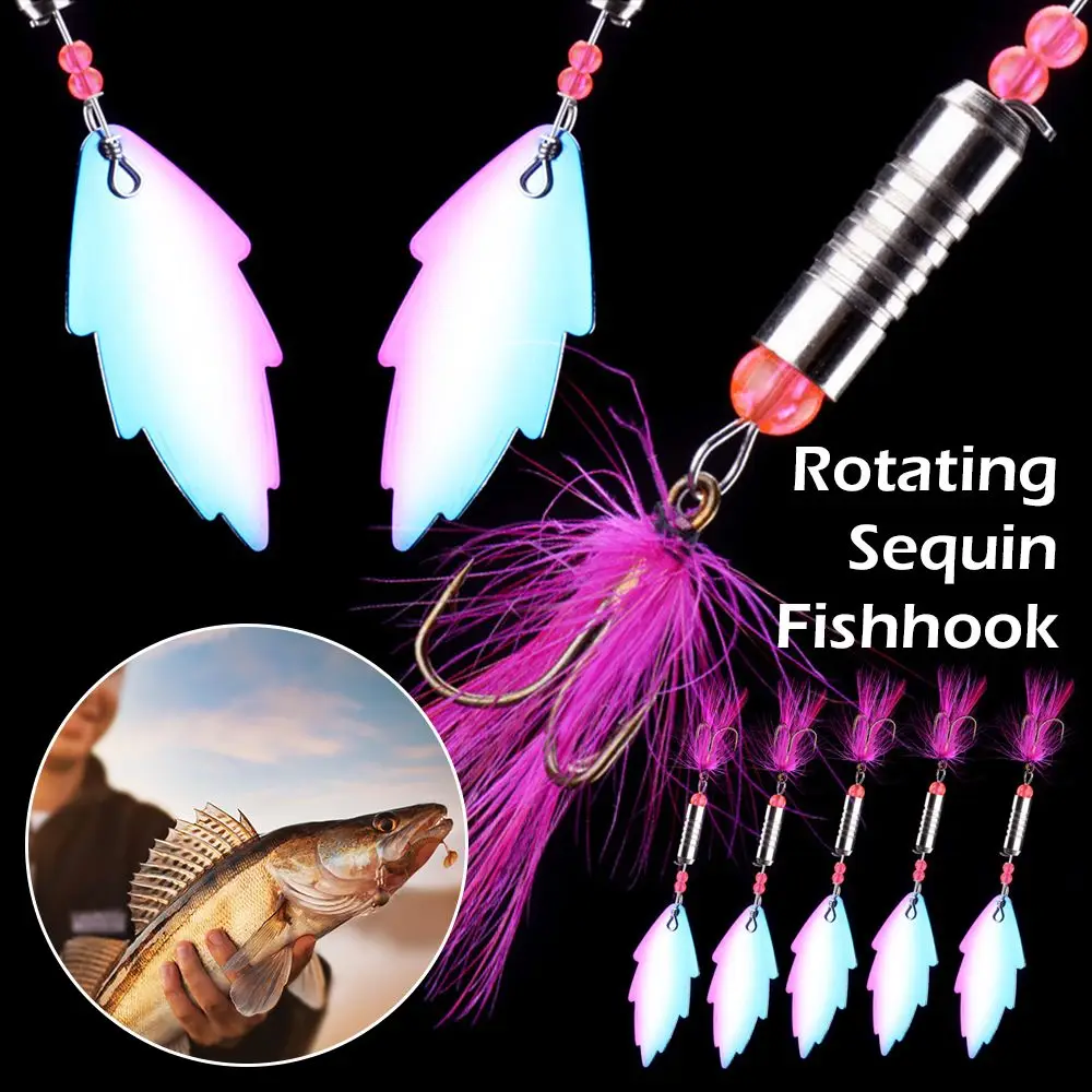

Sequin Spoon Metal Wobble Fishing Lures Spinner Baits Crank Bait Bass Wobbler Tackle Hook for Perch Fish Striped Catfish Three