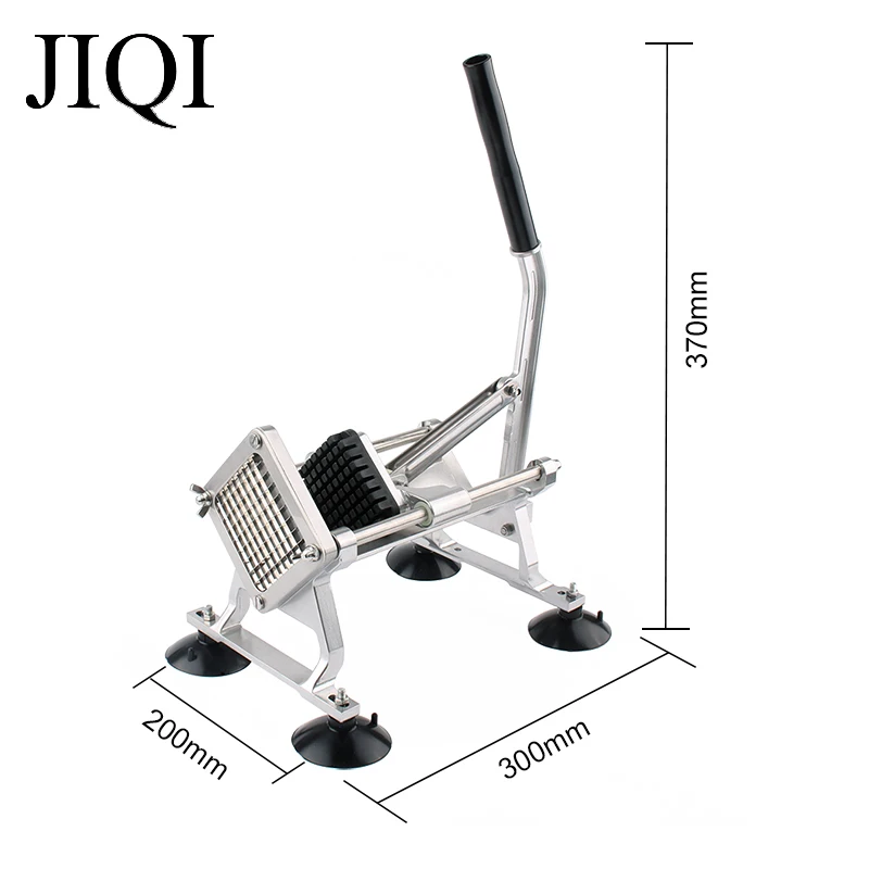 JIQI Alloy Steel French Fries Potato Strip Cutter Chips Cutting Machine Manual Potatoes Slicer Hand Push Vegetable Fruit Chopper