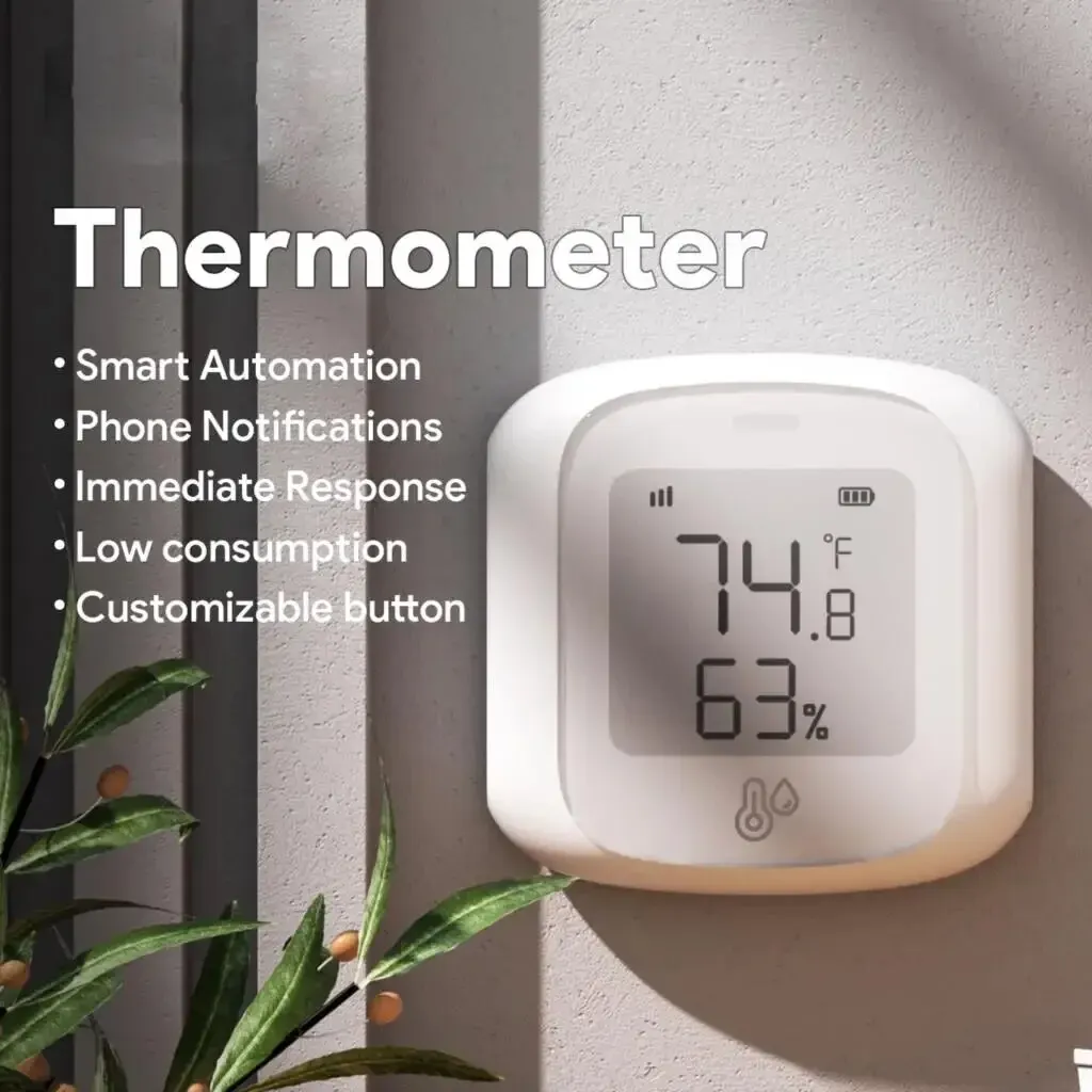 Smart Temperature Sensor Smart WiFi/Zigbee Temperature and Humidity Indoor Hygrometer Thermometer with LCD Display Support Home Assistant Zigbee2m