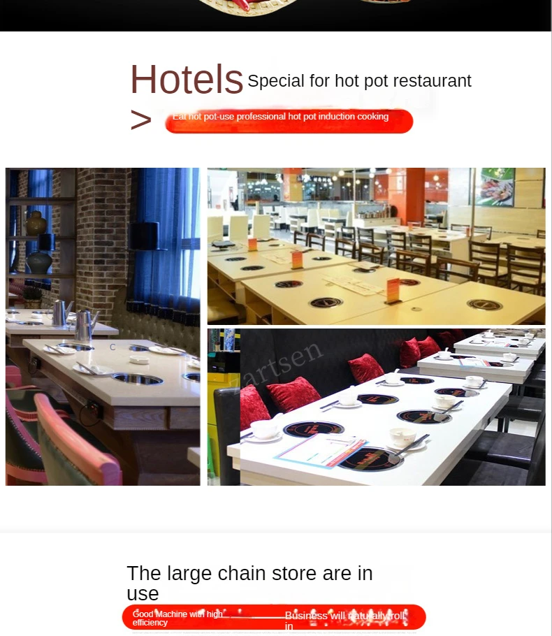 Electric Magnetic Induction Cooker Wire Control Embedded Hotpot Hob Waterproof Hot Pot Milk Tea Boiler Stove Cooktop
