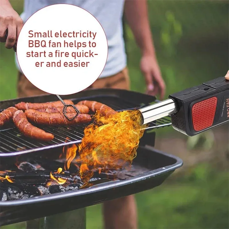 Outdoor BBQ Camping Blower Portable Handheld Electric Grill Fan Charcoal Grill Fan Blowing Tool