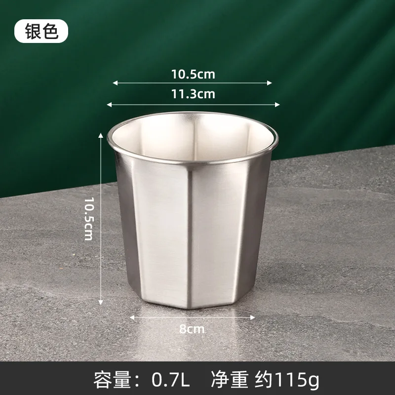 304 Stainless Steel Mini Ice Bucket Bar KTV Snack Bucket French Fry Household Kitchen Storage
