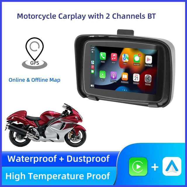 IYING CarPlay inalámbrico Android Auto pantalla táctil para motocicleta,  dispositivo de pantalla táctil impermeable de 5 pulgadas, navegación GPS a