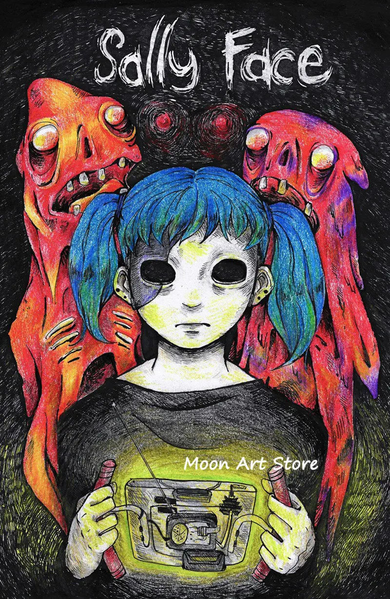 thumbnail image 1 of Horror Suspense Game Sally Face Posters Canvas Painting HD Print Modern Wall Art Pictures Living Room Bedroom Decoration, 1 of 5