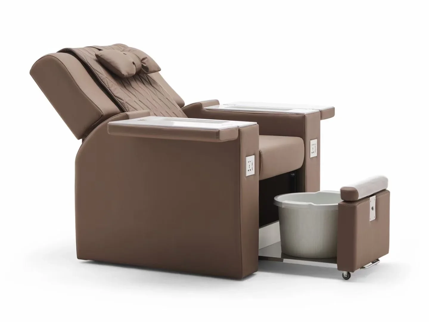 Modern luxury electric massage pedicure chair Brown foot bath chair Foot spa