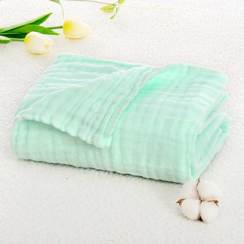 Breathable 6-Layers Gauze Baby Receiving Blanket Muslin Newborn Infant Bath Towel Warm Sleep Bed Cover