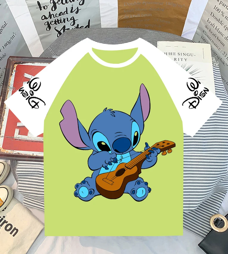 Disney Stitch Anime Y2k Clothes Graphic T Shirts Summer Kawaii T Shirt Women Sweetshirts Short Sleeve Tees Womens Plus Size Tops 2
