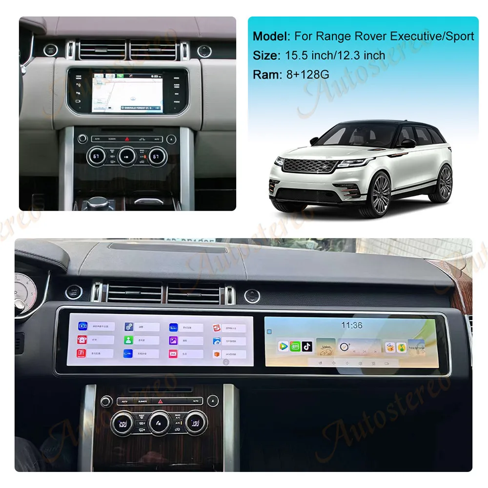 15.5 Dual Screen Android Media Carplay Per Land Rover Range Rover Vogue L405 2013-2017 Car Multimedia Player Head Unit 4G Sim