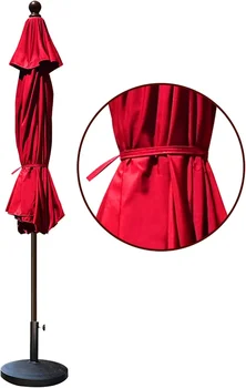 10-Year-Non-Fading 9Ft Market Umbrella Patio Umbrella Outdoor Table Umbrella with Ventilation,Logo Red 5