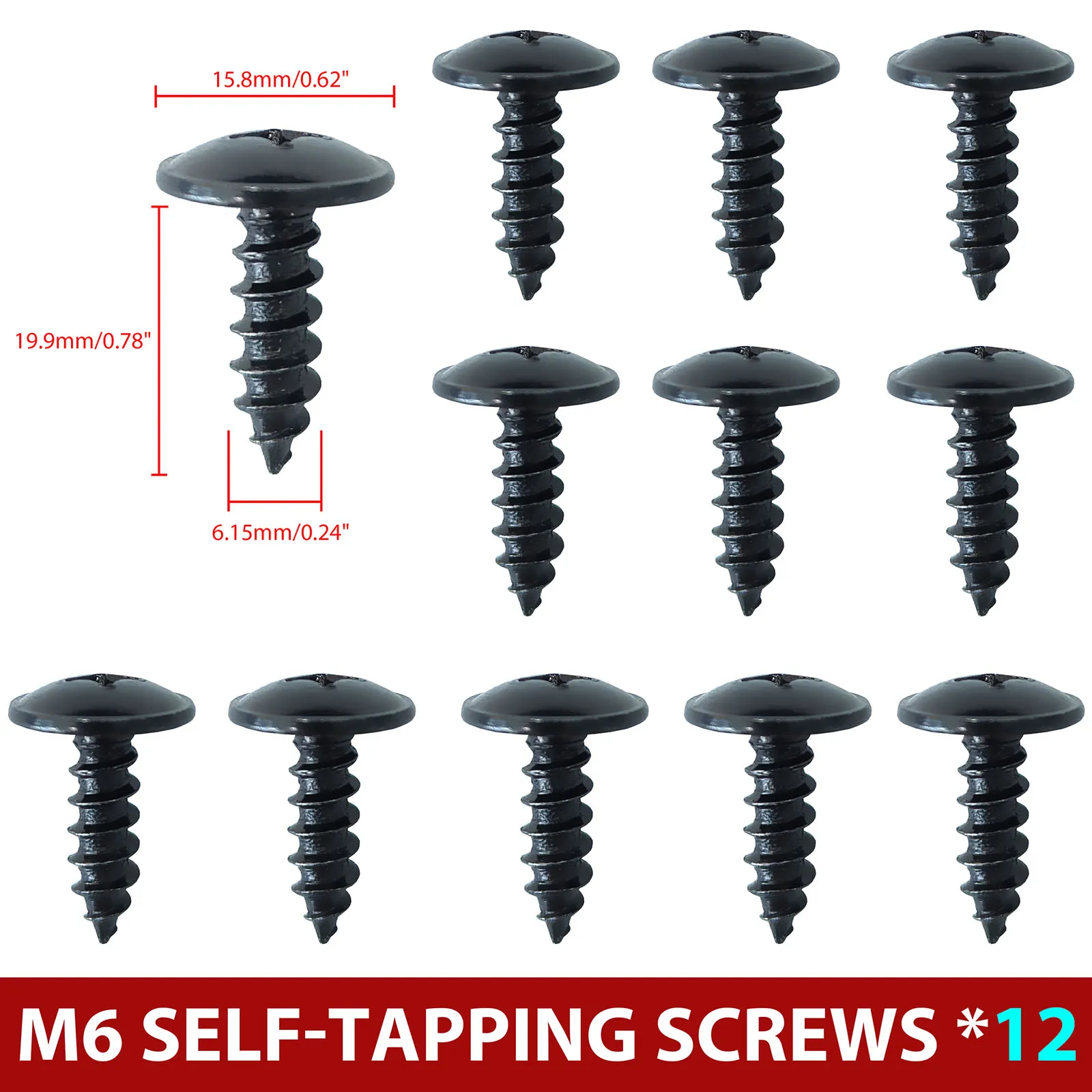 12pcs Universal Self-Tapping Screws Screw Bolts Car Mud Flaps Fender Liner Splash Guards Shield Bumper Cover For Toyota Nissan – Detail 1