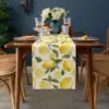 Summer Lemon Theme Linen Table Runner Holiday Wedding Party Decor Watercolor Summer Farmhouse Table Runners Dining Table Decor 2