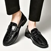 Fashion Italian Mens Casual Shoes Luxury Brand Business Leather Loafers Slip On Loafers Men Formal Wedding Dress Shoes Mocassin 4